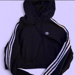 Croped Adidas Black Hoodie